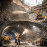 Underground Guniting for tunnels basements and infrastructure concrete stabilization